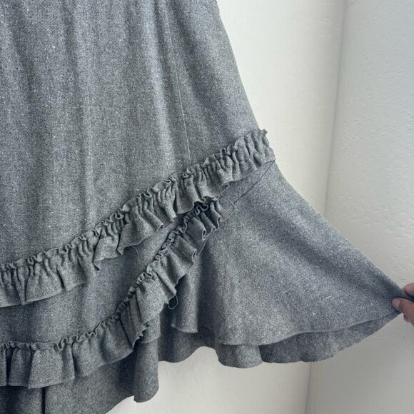 Zoe. D Wool Blend Skirt Vintage Ruffle - Picture 8 of 9
